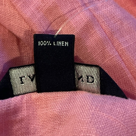 LANDS END 100% LINEN Split Neck 3/4 Sleeve Tunic Top Lagenlook Breathable 14-16 - Picture 6 of 6